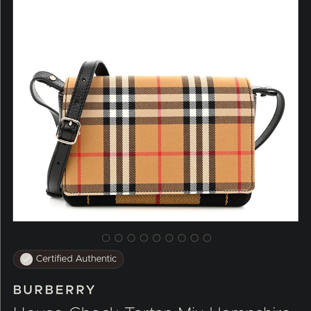 Burberry House Check Tartan Mix Hampshire Crossbody Antique Yellow Black